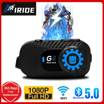 AIRIDE G4 Мотоциклетный шлем Гарнитура Домофон Bluetooth 5.1 Наушники WiFi 1080P Объектив Видеомагнитофон Водонепроницаемый обмен музыкой