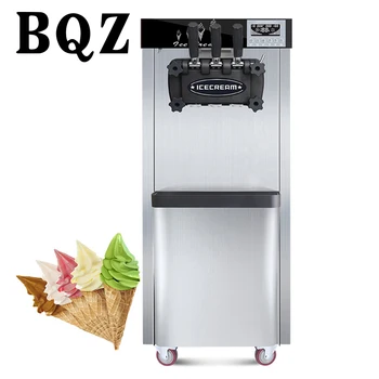BQZ-618DB Профессиональная Электрическая Автоматическая Машина Для Приготовления Итальянского Мороженого с Мягким Сенсорным Экраном из Нержавеющей Стали 3 Вкуса Домашнего приготовления