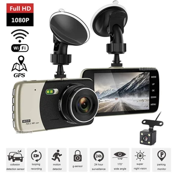 Автомобильный Видеорегистратор WiFi Dash Cam Full HD 1080P Камера Заднего Вида Автомобиля Видеомагнитофон Черный Ящик Auto Dashcam GPS Logger Автомобильные Аксессуары