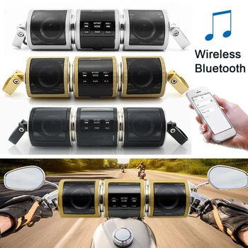 Водонепроницаемый Bluetooth-динамик для мотоцикла, крепление на руль, MP3-плеер, аудиоусилитель, FM-радио, AUX USB с дисплеем времени