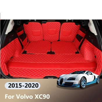 Высочайшее качество! Специальные Коврики Для Багажника Автомобиля Volvo XC90 7 Мест 2015-2020 Водонепроницаемые Ковры Для Багажника Грузовой Лайнер Кожаные Коврики Для Укладки