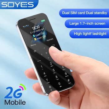 Мини-телефон SOYES A8 с 1,77-дюймовым дисплеем емкостью 1000 мАч, двойная карта, телефон с двойным фонариком ожидания