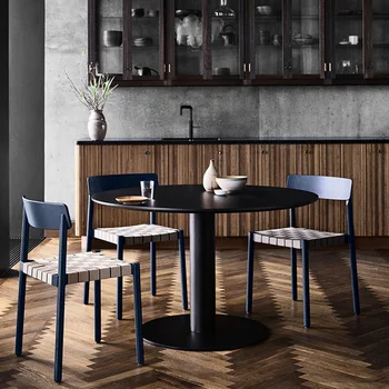 Современный дизайнерский льняной ленточный Деревянный стул для столовой в скандинавском минималистичном стиле для дома, ресторанный стул cadeira home furniture HY
