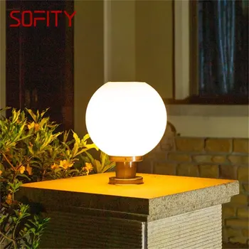 Современный настенный светильник SOFITY на открытом воздухе на солнечной энергии, светодиодный абажур с глобусом, Водонепроницаемые светильники для дома